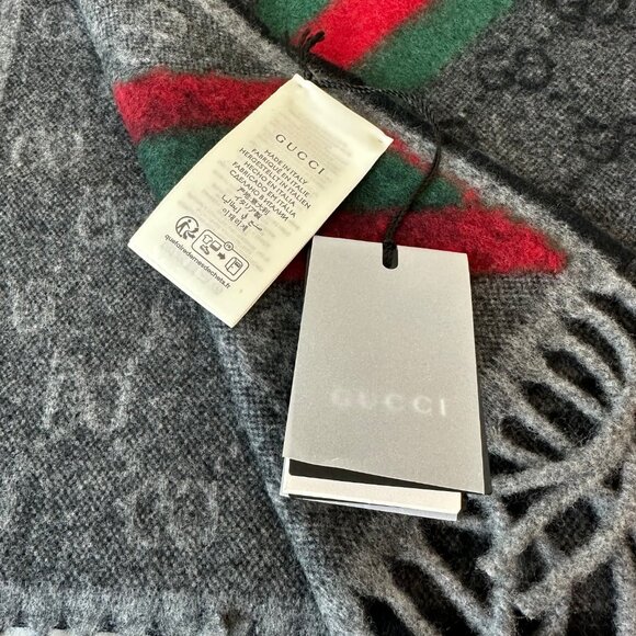 Gucci Wool Angora GG Web New Nikky Scarf - Picture 4 of 6